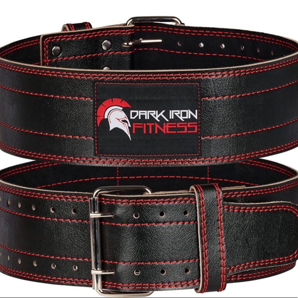 Dark iron black leather UNISEX fitness Belt  EUC condition length 44in